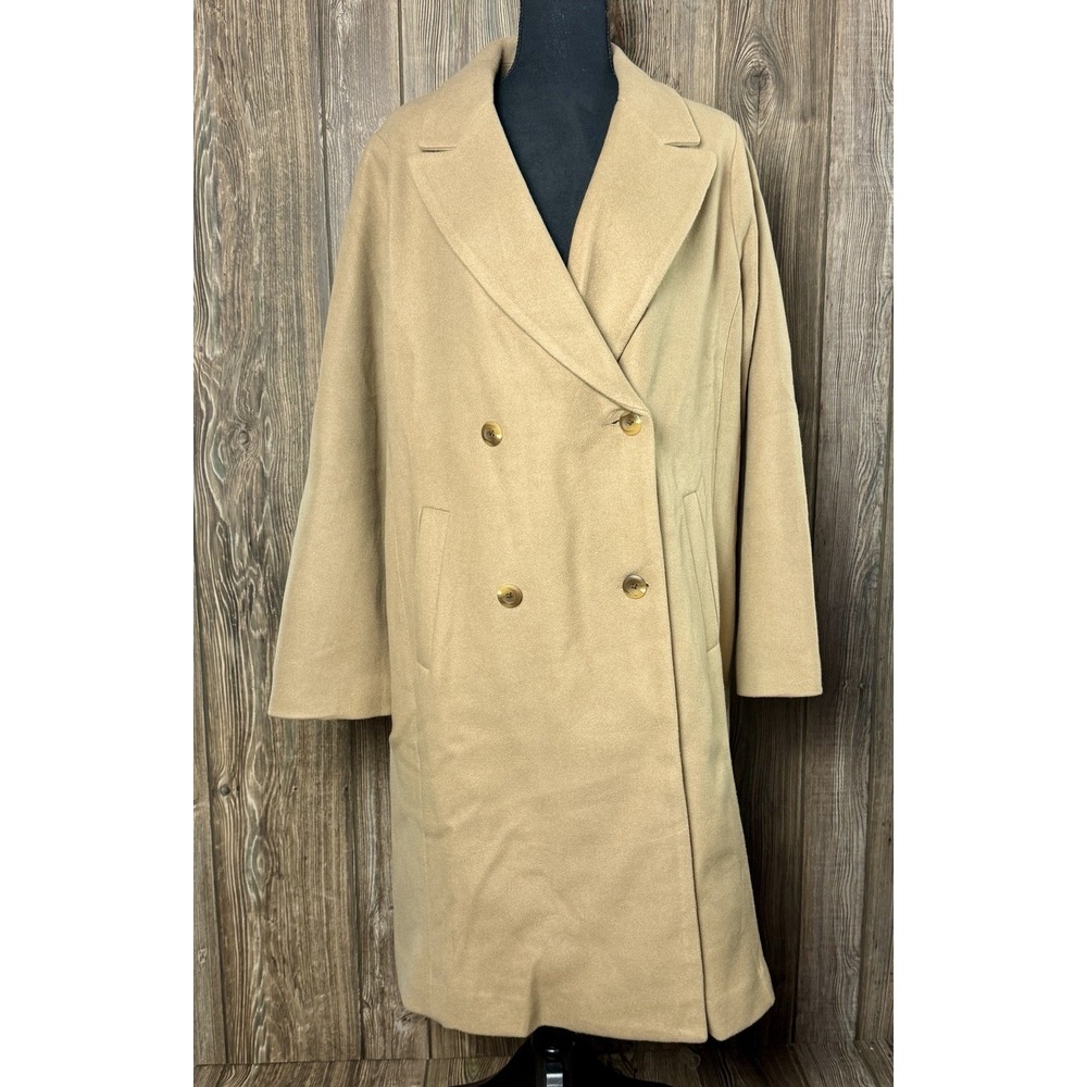 NWT Gap Womens Relaxed Long‎ Coat XL Tan Jacket Oversized Wrap Preppy Casual